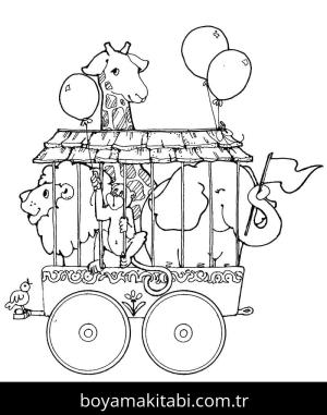 Sirk boyama sayfası – sanatsal çalışma, çocuklar için