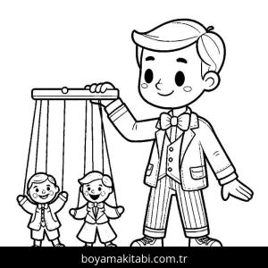 Sirk boyama sayfası – çocuk aktivitesi, PDF indir