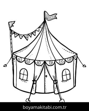 Sirk boyama sayfası – boyama etkinliği, çocuk aktivitesi