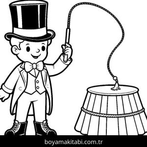 Sirk boyama sayfası – basit çizim, kolay boyama