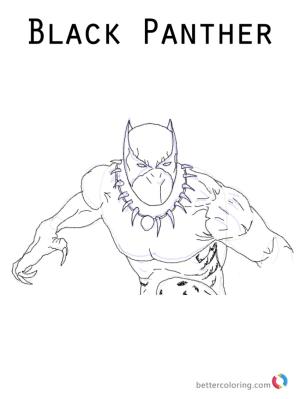 Kara Panter (Black Panther) boyama sayfası,  coloring page, Tchalla In Black Panther Suit, 