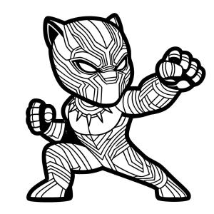 Kara Panter (Black Panther) boyama sayfası,  coloring page, Kara Panter Yumruk Atıyor, 