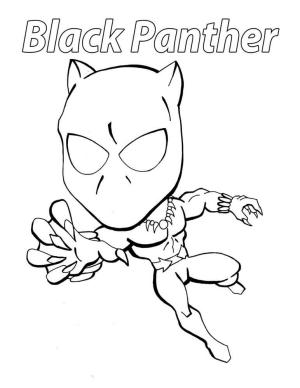 Kara Panter (Black Panther) boyama sayfası,  coloring page, Siyah Panter Chibi, 