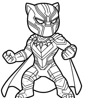 Kara Panter (Black Panther) boyama sayfası,  coloring page, Ciddi Kara Panter, 