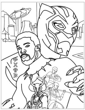 Kara Panter (Black Panther) boyama sayfası,  coloring page, Kara Panter Filmi, 