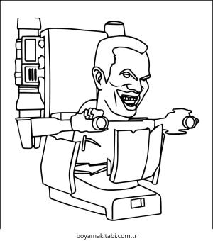 Skibidi Toilet boyama sayfası – eğitici aktivite, yaratıcılık