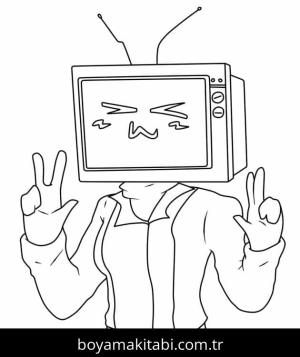 Skibidi Toilet boyama sayfası – çocuklar için, çizgi film temalı