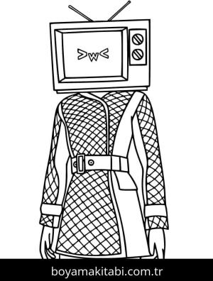 Skibidi Toilet boyama sayfası – okul öncesi, evde etkinlik