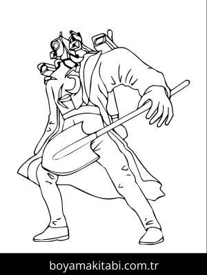 Skibidi Toilet boyama sayfası – basit çizim, kolay boyama