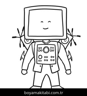 Skibidi Toilet boyama sayfası – sanatsal çalışma, çocuklar için