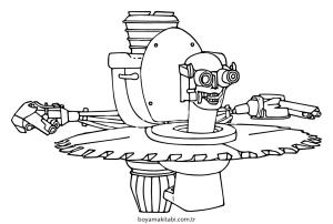 Skibidi Toilet boyama sayfası – el becerilerini geliştirir, boyama çalışması