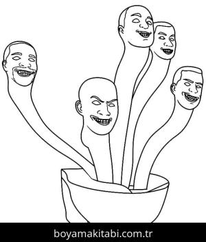 Skibidi Toilet boyama sayfası – çizgi film temalı, basit çizim