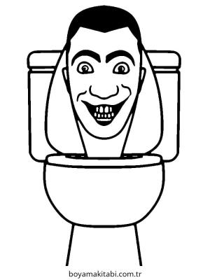 Skibidi Toilet boyama sayfası – çizgi film temalı, basit çizim