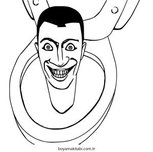 Skibidi Toilet boyama sayfası – çocuk aktivitesi, PDF indir