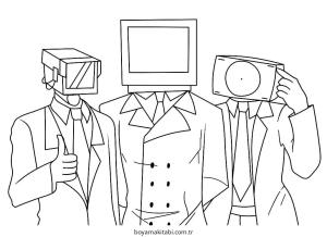 Skibidi Toilet boyama sayfası – kolay boyama, eğitici aktivite