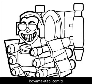 Skibidi Toilet boyama sayfası – keyifli zaman, renkli çizimler