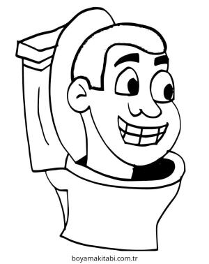 Skibidi Toilet boyama sayfası – boyama etkinliği, çocuk aktivitesi