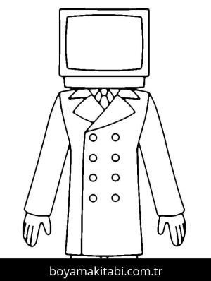 Skibidi Toilet boyama sayfası – sanatsal çalışma, çocuklar için