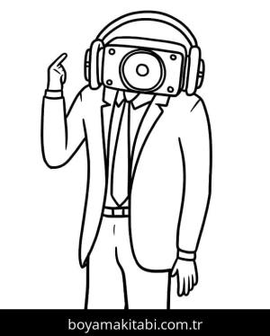 Skibidi Toilet boyama sayfası – çocuklar için, çizgi film temalı