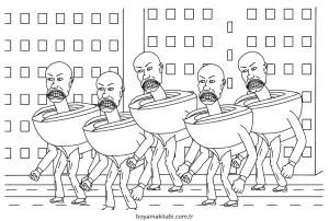 Skibidi Toilet boyama sayfası – PDF indir, sevimli karakter