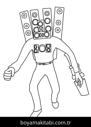 Skibidi Toilet boyama sayfası – eğitici aktivite, yaratıcılık