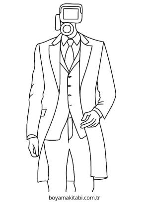 Skibidi Toilet boyama sayfası – PDF indir, sevimli karakter