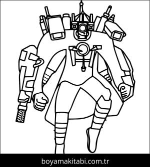 Skibidi Toilet boyama sayfası – renkli çizimler, okul öncesi