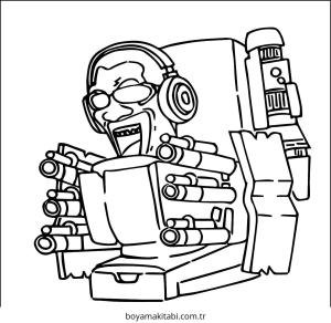 Skibidi Toilet boyama sayfası – çocuk aktivitesi, PDF indir