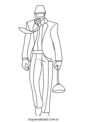 Skibidi Toilet boyama sayfası – keyifli zaman, renkli çizimler