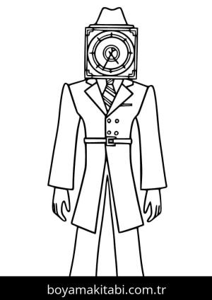 Skibidi Toilet boyama sayfası – PDF indir, sevimli karakter