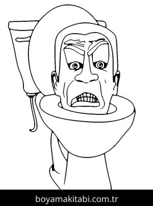 Skibidi Toilet boyama sayfası – çocuk aktivitesi, PDF indir