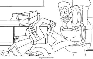 Skibidi Toilet boyama sayfası – evde etkinlik, ücretsiz yazdır