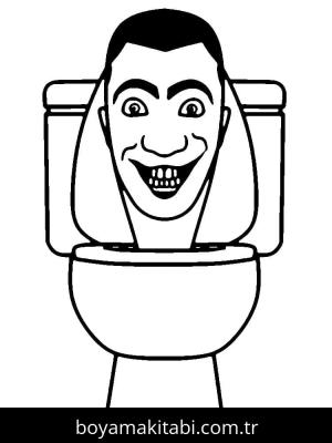 Skibidi Toilet boyama sayfası – okul öncesi, evde etkinlik