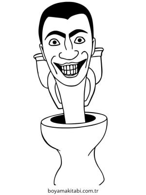 Skibidi Toilet boyama sayfası – çizgi film temalı, basit çizim