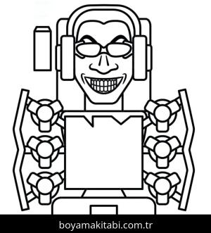 Skibidi Toilet boyama sayfası – çocuklar için, çizgi film temalı