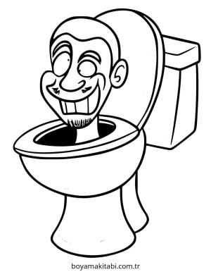Skibidi Toilet boyama sayfası – okul öncesi, evde etkinlik
