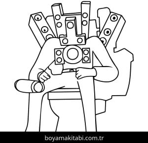 Skibidi Toilet boyama sayfası – boyama etkinliği, çocuk aktivitesi