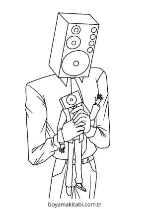 Skibidi Toilet boyama sayfası – okul öncesi, evde etkinlik