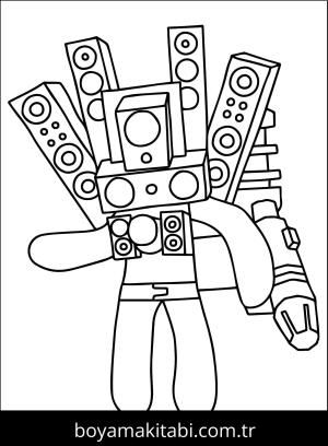 Skibidi Toilet boyama sayfası – PDF indir, sevimli karakter