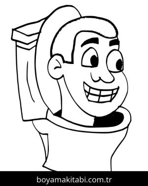 Skibidi Toilet boyama sayfası – sanatsal çalışma, çocuklar için