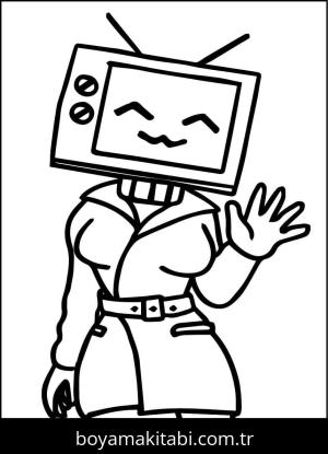 Skibidi Toilet boyama sayfası – sevimli karakter, sanatsal çalışma