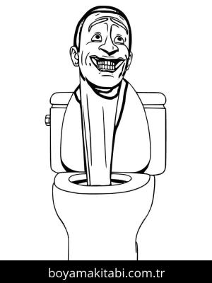Skibidi Toilet boyama sayfası – kolay boyama, eğitici aktivite