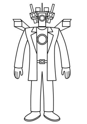 Skibidi Toilet boyama sayfası,  coloring page, Skibidi Toilet’ten Titan Kameraman, 