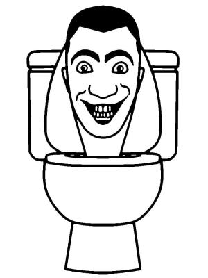 Skibidi Toilet boyama sayfası,  coloring page, Gülümseyen Skibidi Tuvalet, 