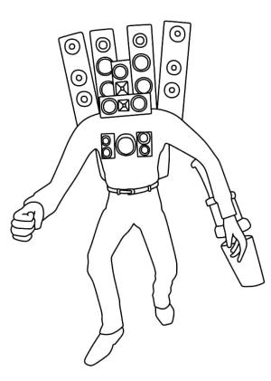 Skibidi Toilet boyama sayfası,  coloring page, Titan konuşmacı, 