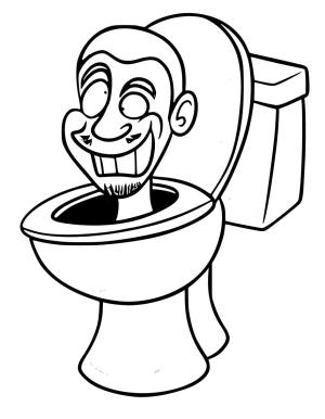 Skibidi Toilet boyama sayfası,  coloring page, Çok Komik Skibidi Tuvalet, 