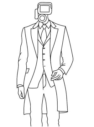 Skibidi Toilet boyama sayfası,  coloring page, Skibidi Tuvalet Kameramanı, 