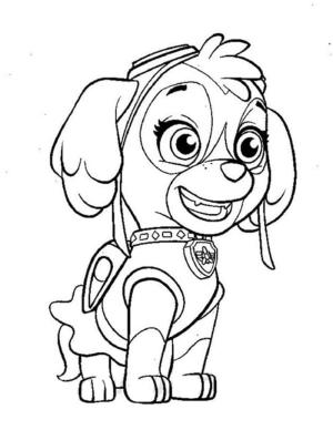 Skye Paw Patrol boyama sayfası,  coloring page, Gülümseyen Skye, 