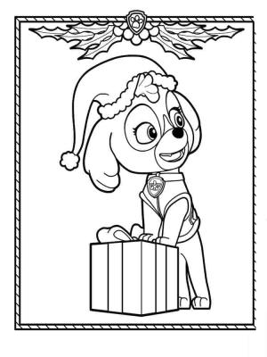 Skye Paw Patrol boyama sayfası,  coloring page, Noel’de Skye Paw Patrol, 