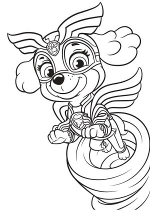 Skye Paw Patrol boyama sayfası,  coloring page, Mighty Pups taki Skye, 